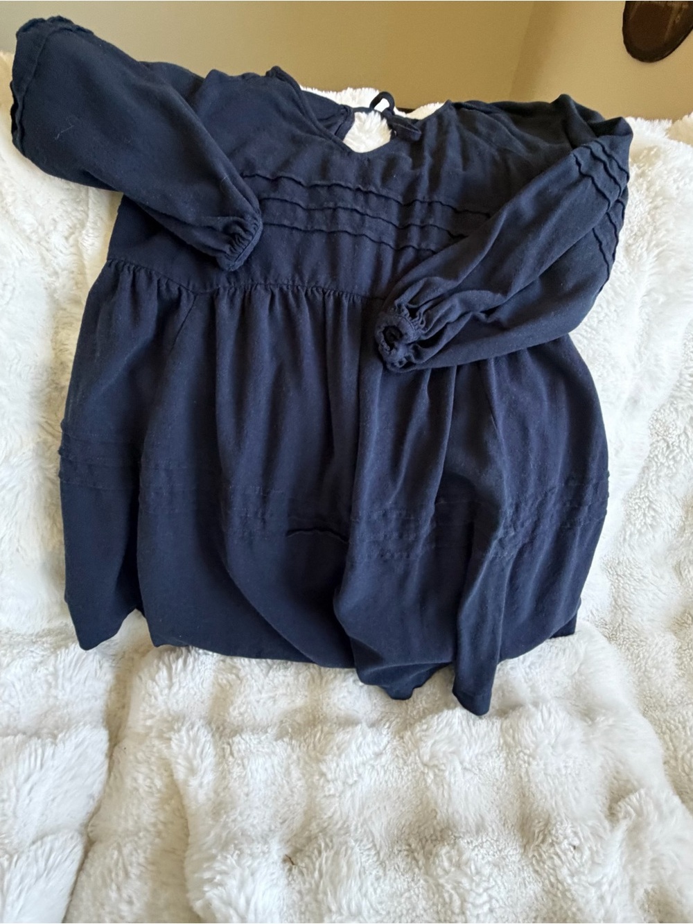 Oversized XS Treasure & Bond Black Pintuck Tiered Balloon Mini Tunic/Dress